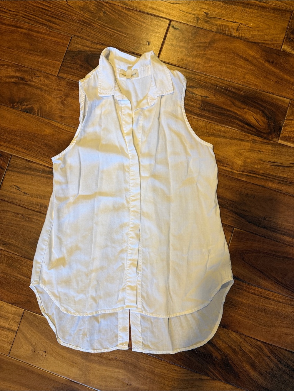 Cloth & Stone, White Sleeveless Collared Button-Front Top, small, VGUC